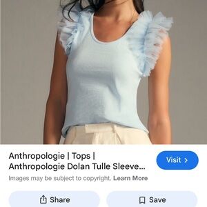 Dolan Light Blue Ruffle Sleeve Blouse